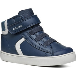 Geox Παιδικά Μποτάκια Navy Μπλε Δερμάτινα με Σκρατς B461054FUC0832