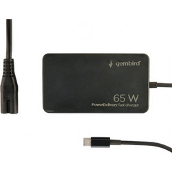 Gembird USB-C Φορτιστής Laptop 65W με Αποσπώμενο Καλώδιο Τροφοδοσίας