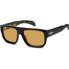 David Beckham DB7132/S WR7/VS Ανδρικά Γυαλιά Ηλίου Τετράγωνα Κοκάλινα Μαύρα με Πορτοκαλί Φακό