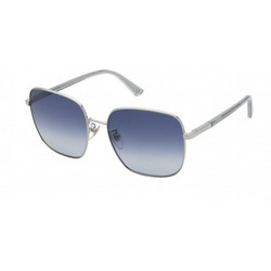 Nina Ricci SNR329-580579 Γυναικεία Γυαλιά Ηλίου Τετράγωνα Μεταλλικά Ασημί με Μπλε Degradee Φακό