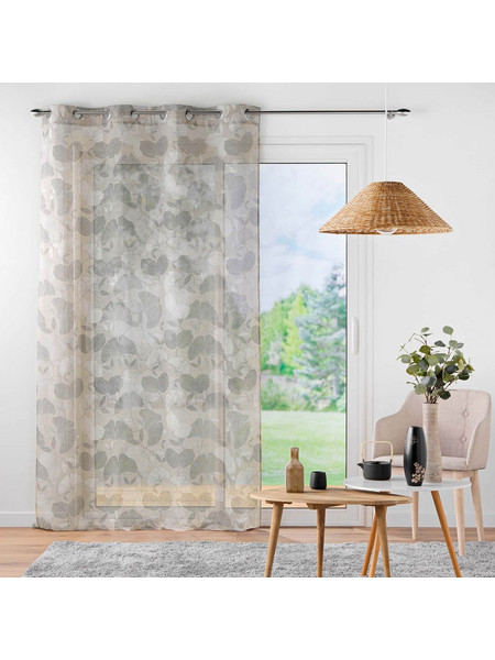 Spitishop Κουρτίνα Παραθύρου Floral με Τρουκς 140x240 Ginko 1627628 Hazelnut