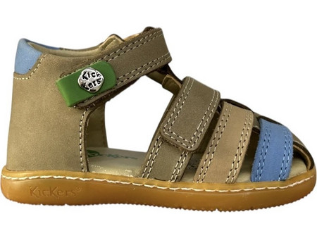 Kickers Παιδικά Παπουτσοπέδιλα για Αγόρι Ανατομικά Καφέ Γαλάζια 1217840-10-0-20