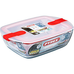 Pyrex Δοχείο Φαγητού Πλαστικό Κατάλληλο για Φούρνο Μικροκυμάτων 1.1lt Διαφανές Λευκό