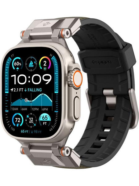 Spigen Durapro Armor Λουράκι Σιλικόνης Titanium Military Green (Apple Watch 42 / 44 / 45 / 49mm)