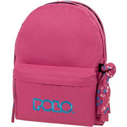 Polo Original Double Scarf Σχολική Τσάντα Πλάτης Γυμνασίου - Λυκείου Φούξια 901235-4456