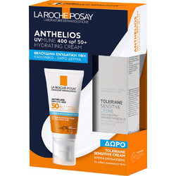 La Roche-Posay Anthelios UVMune 400 Hydrating Cream SPF50 50ml + Toleriane Sensitive Cream 15ml