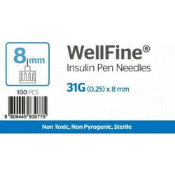 Ambitas WellFine Βελόνες Ινσουλίνης 31G 8mm 100τμχ