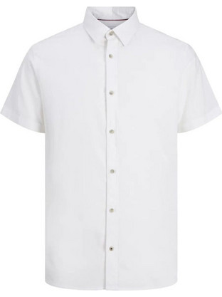 Jack & Jones Pierre Ανδρικό Πουκάμισο Βαμβακερό Κοντομάνικο Κανονική Γραμμή Λευκό 12270087