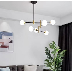 Home lighting Haruto Κρεμαστό Φωτιστικό Οροφής Πολύφωτο E27 Μαύρο SE21-HA-6