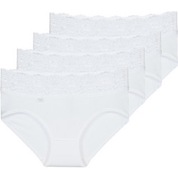 Sloggi Romance Βαμβακερά Γυναικεία Slip με Δαντέλα Λευκά Multipack 10162132-0003
