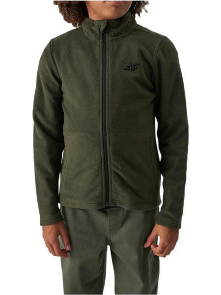 4F Παιδική Ζακέτα Fleece με Φερμουάρ Χακί 4FJWMM00TFLEM245-43S