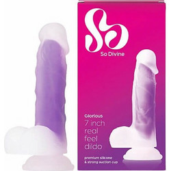 So Divine Glorious Real Feel Ρεαλιστικό Dildo με Βεντούζα & Όρχεις 17.8cm Μωβ