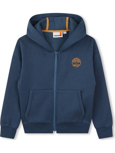 Timberland Παιδική Ζακέτα Φούτερ με Κουκούλα και Φερμουάρ Navy Μπλε T60326-827