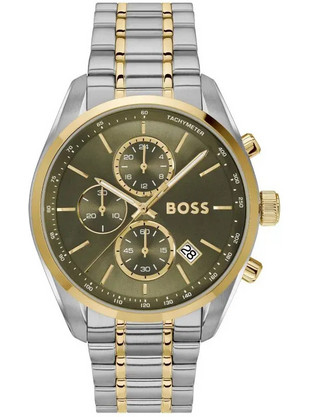 Hugo Boss Grand Prix Ανδρικό Ρολόι Χρονογράφος με Ασημί Χρυσό Μεταλλικό Μπρασελέ 1514227