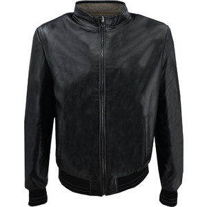 Leather 100 Ανδρικό Μπουφάν Χειμωνιάτικο Δερμάτινο Μαύρο 47S-M-201