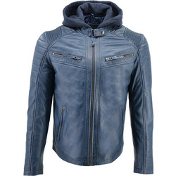 Leather 100 Ανδρικό Μπουφάν Χειμωνιάτικο Δερμάτινο Μπλε 49-M-ANTONIO