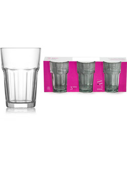 ArteLibre Σετ Ποτήρια Νερού Γυάλινα Long Drink Aras 365ml 3τμχ 06512695