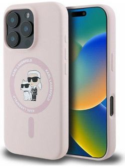 Karl Lagerfeld Karl & Choupette MagSafe Silicone Back Cover Pink (iPhone 16 Pro)