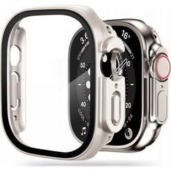 Tech-Protect Defense360 Πλαστική Θήκη Tempered Glass για Apple Watch Ultra 49mm Μπεζ