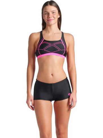 Arena Graphic Swim Pro Two Αθλητικό Γυναικείο Μαγιό Bikini Set Μαύρο Ροζ 008932-590