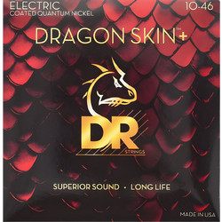 DR Strings Dragon Skin+ Coated Σετ 6 Χορδές Ηλεκτρικής Κιθάρας Pure Nickel 10-46" Medium Tension