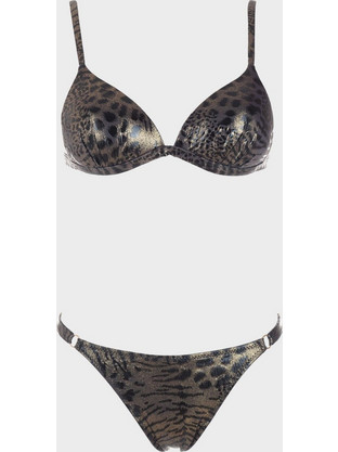 Gsecret Bikini Set Τριγωνάκι Animal Print Χακί C6241-32977