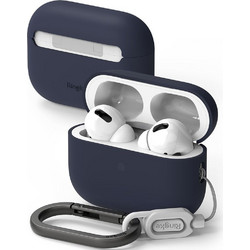 Ringke Θήκη Σιλικόνης με Γάντζο για Apple AirPods Pro 1 / 2 Navy Μπλε