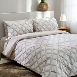 Vesta Σετ Σεντόνια Μονά Βαμβακερά 170x270 Rombi 1 Beige