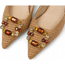 Exe BLAIR-415 Γόβες Slingback με Λεπτό Χαμηλό Τακούνι Μπεζ U470041534K0