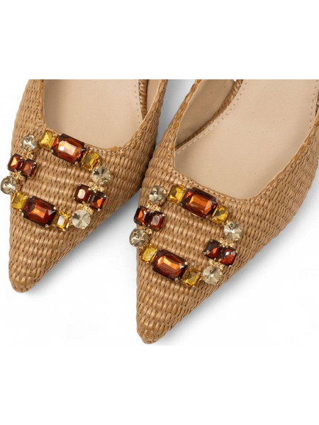 Exe BLAIR-415 Γόβες Slingback με Λεπτό Χαμηλό Τακούνι Μπεζ U470041534K0