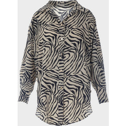 Gsecret Μακρυμάνικο Γυναικείο Πουκάμισο Animal Print Μπεζ FG8922-30143
