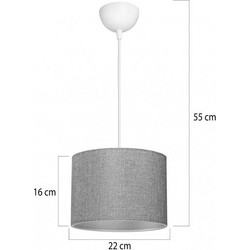 Heronia Lighting HKP-04 Κρεμαστό Φωτιστικό Οροφής Μονόφωτο Γκρι 14-0370