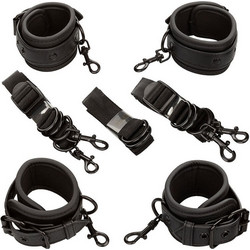 CalExotics Nocturnal Leather Bed Restraints Black