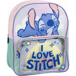 Cerda I Love Stitch Σχολική Τσάντα Πλάτης Νηπιαγωγείου Ροζ Πράσινο Mint 2100005861