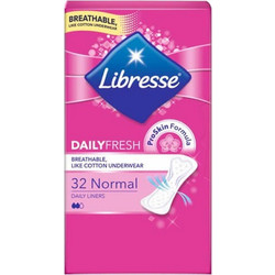 Libresse Daily Fresh Normal Σερβιετάκια για Ελαφριά Ροή 2 Σταγόνες 32τμχ
