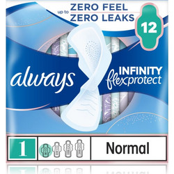 Always Infinity Flex Protect Normal Μέγεθος 1 Σερβιέτες με Φτερά για Κανονική Ροή 12τμχ