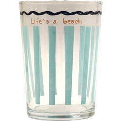 Marva Σετ Ποτήρια Νερού Γυάλινα Life's a Beach Διαφανή Τιρκουάζ 510ml 6τμχ 847059