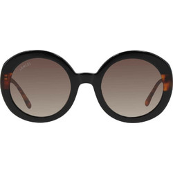 Lancel LA91003-C04 Γυναικεία Γυαλιά Ηλίου Στρογγυλά Κοκάλινα Μαύρα με Καφέ Φακό