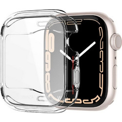 Spigen Ultra Hybrid Θήκη Σιλικόνης με Προστασία Οθόνης για Apple Watch 7 45mm Διαφανής