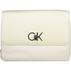 Calvin Klein Γυναικείο Τσαντάκι Χιαστί από Δερματίνη Εκρού με Αλυσίδα K60K611877-PC4