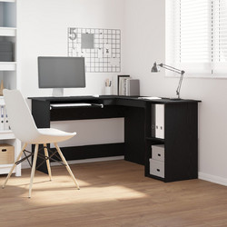 vidaXL Γωνιακό Γραφείο Ξύλινο με Βιβλιοθήκη 120x140x75cm 862450