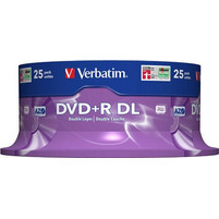 Verbatim 43757 Εγγράψιμα DVD+R 8x Dual Layer 8.5GB Cake Box 25τμχ