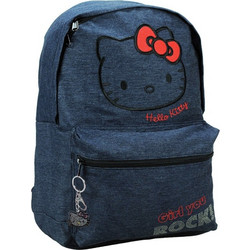 Gim Hello Kitty Denim Σχολική Τσάντα Πλάτης Δημοτικού Μπλε 335-75033