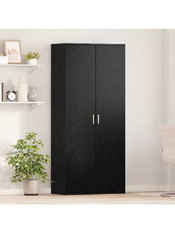 vidaXL Δίφυλλη Ντουλάπα Ρούχων Μαύρη 80x39x178cm 3365572