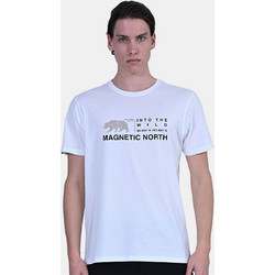 Magnetic North Graphic Tee Ανδρικό Αθλητικό T-Shirt Λευκό 24003