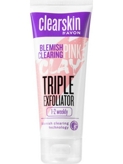 Avon Clearskin Blemish Clearing Pink Clay Triple Exfoliator Peeling 75ml
