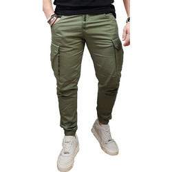 Cover Ανδρικό Παντελόνι Cargo Joggers Ελαστικό Κανονική Εφαρμογή Χακί T0186-30