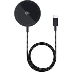 Baseus Mini4 Air Ασύρματος Φορτιστής Qi2 Pad με Καλώδιο USB-C 15W Black