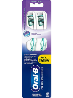 Oral-B Pro-3D White Clinical Medium Οδοντόβουρτσες 2τμχ Τιρκουάζ