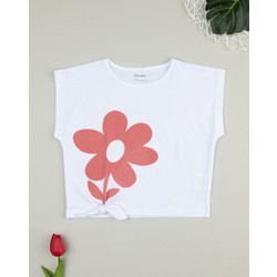 Prenatal Flower Παιδικό T-Shirt Κοντομάνικο Λευκό Κοραλί 1493280